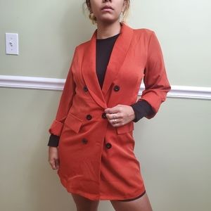 Orange long blazer size S